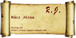 Rácz Józsa névjegykártya